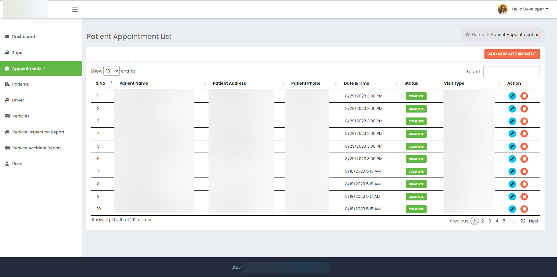 Patient Appointment Dashboard