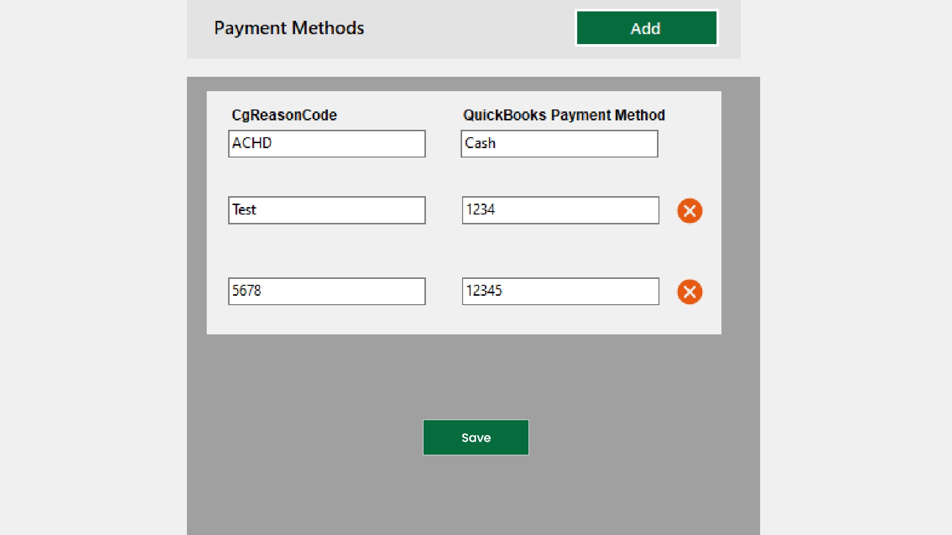 Payment Method Mapping